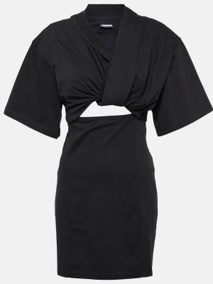 Mini vestido de algodón Jacquemus negro
