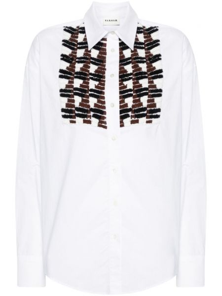 Βαμβακερό μακρύ πουκάμισο P.a.r.o.s.h. λευκό