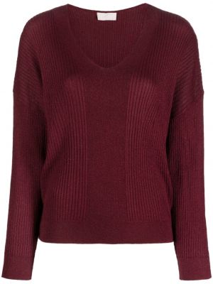 Пуловер с v-образно деколте Liu Jo червено
