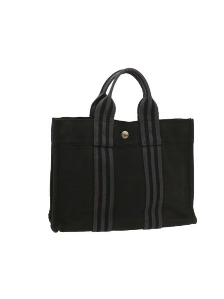 Shopperka bawełniana Hermès Vintage czarna