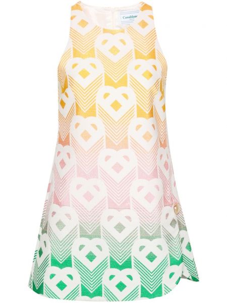 Žakárové mini šaty s přechodem barev Casablanca bílé