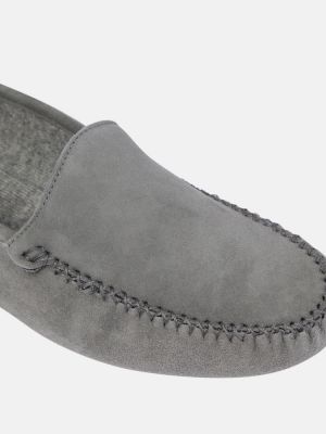 Papuče od brušene kože Loro Piana siva