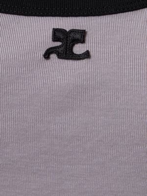 Camiseta de algodón Courrèges gris