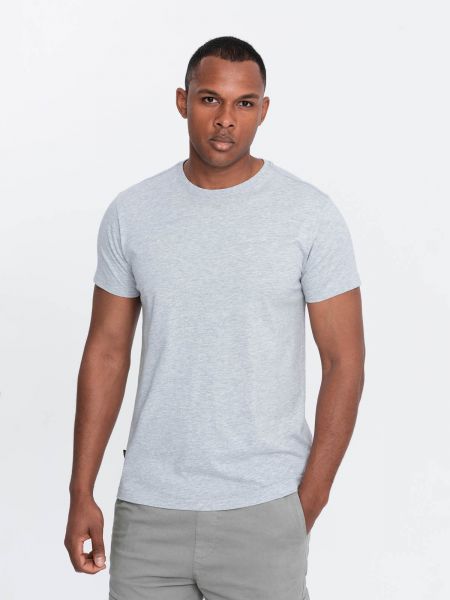 Klasické bavlnené základné tričko so slieňovým vzorom Ombre sivá