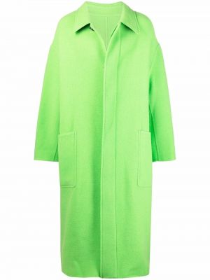 Oversized vlnený kabát Ami Paris zelená