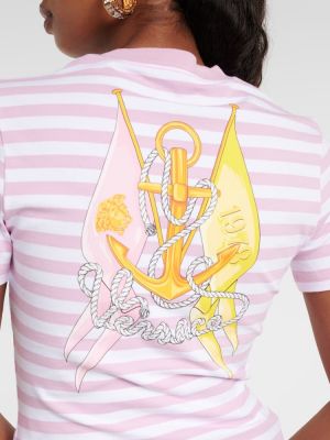 T-shirt en coton à rayures Versace
