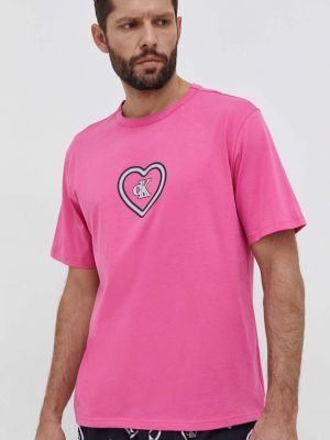 Pamut pizsama Calvin Klein Underwear rózsaszín