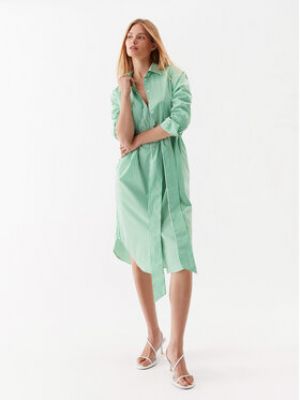 Priliehavé košeľové šaty Simple zelená