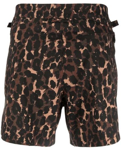 Shorts à imprimé à imprimé léopard Tom Ford marron