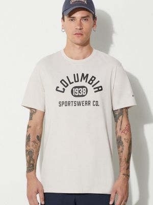 Тениска с дълъг ръкав с принт Columbia бежово