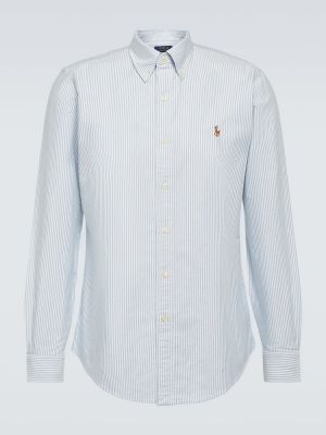 Camisa de algodón a rayas Polo Ralph Lauren azul