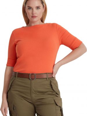 Рубашка в полоску Lauren Ralph Lauren оранжевая