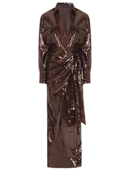 Вечернее платье с пайетками David Koma коричневое
