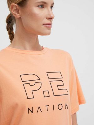 Bavlněné tričko P.e Nation oranžové