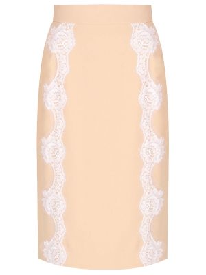 Кружевная юбка миди Dolce & Gabbana бежевая