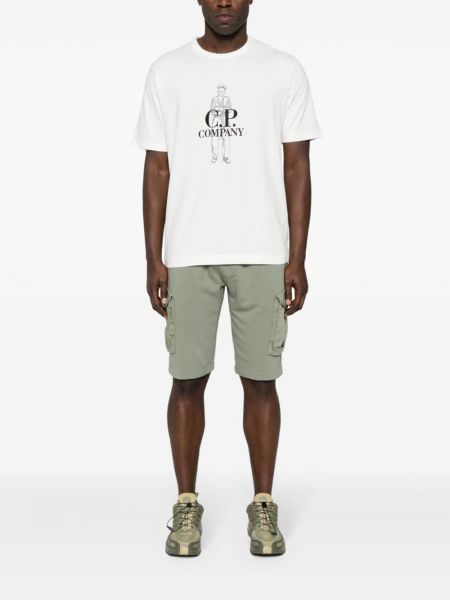 T-shirt brodé en coton C.p. Company blanc