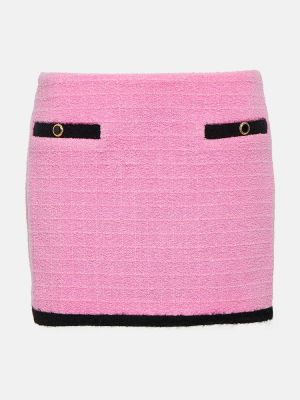 Mini falda de lana Alessandra Rich rosa
