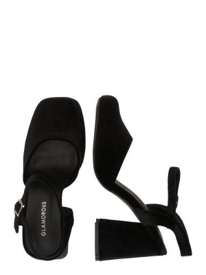Полуотворени обувки с ток с отворена пета Glamorous черно