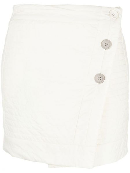 Pikowana spódnica ołówkowa na guziki Emporio Armani biała