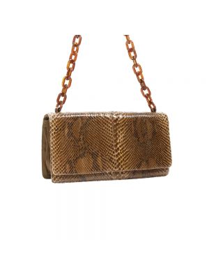 Bolsa de hombro de cuero Prada Vintage marrón