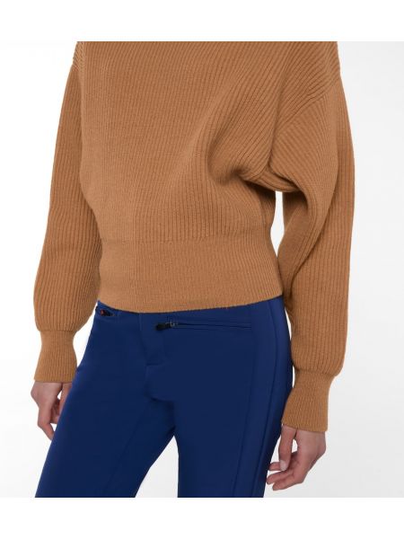 Jersey de lana de lana merino de tela jersey Cordova marrón
