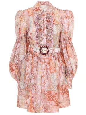 Шелковое льняное платье Zimmermann