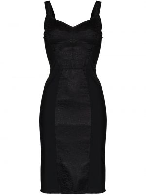 Жакардова миди рокля на цветя Dolce & Gabbana черно
