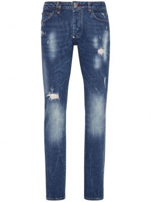 Proste jeansy Philipp Plein niebieskie