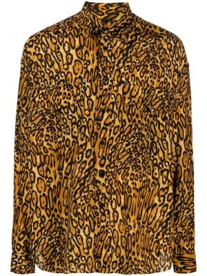 Риза с принт с леопардов принт Moschino