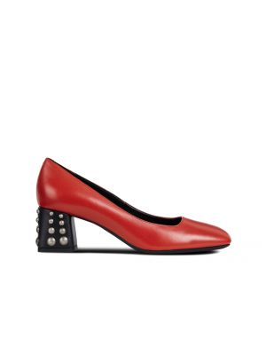 Полуотворени обувки Geox червено