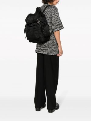 Jacquard nylon rucksack Versace schwarz