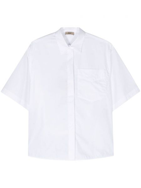 Bombažna srajca z vezenjem Herno bela