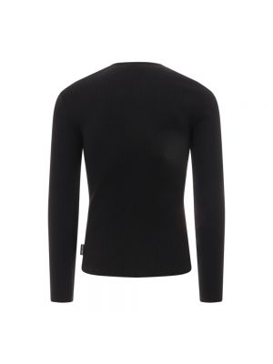 Sweter z długim rękawem z okrągłym dekoltem Courreges czarny