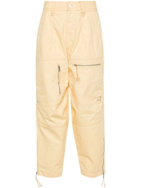 Bombažne ravne hlače Marant Etoile rumena