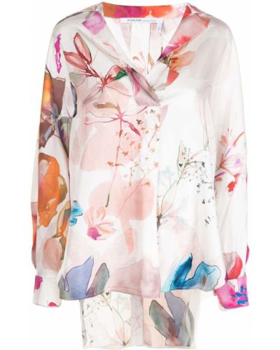 Блуза на цветя с принт Agnona