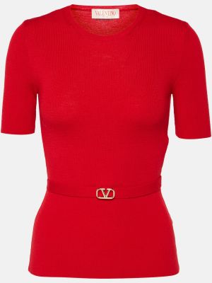 Шерстяной свитер Valentino красный