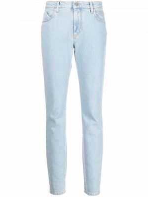 Modré straight fit džíny s vysokým pasem The Attico