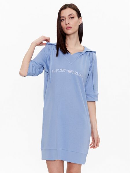 Трикотажное платье Emporio Armani Underwear синее