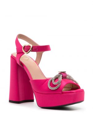 Sandały z kokardką Love Moschino różowe