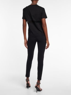 Čipkované džerzej bavlnené tričko Givenchy čierna