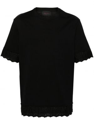 Květinové bavlněné tričko Simone Rocha černé