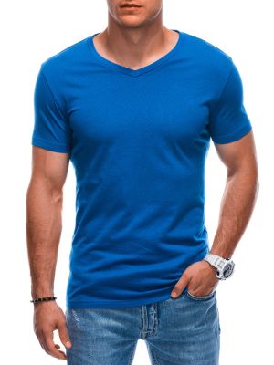 Polo krekls ar v veida izgriezumu Edoti zils