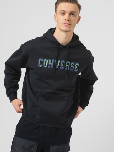 Хлопковое худи Converse черное