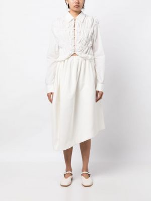 Spódnica midi bawełniana asymetryczna Comme Des Garcons biała