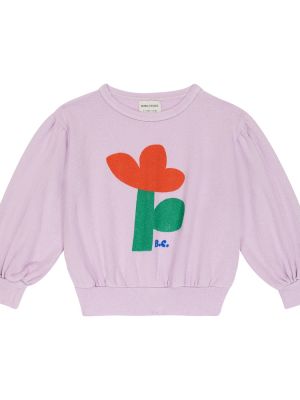 Floral bomull hettegenser for jenter Bobo Choses lilla