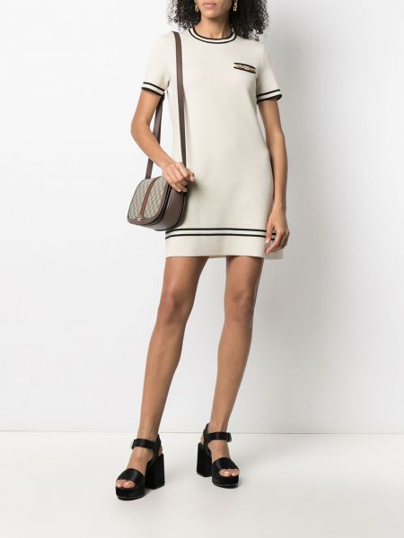 Dzianinowa sukienka mini Gucci biała