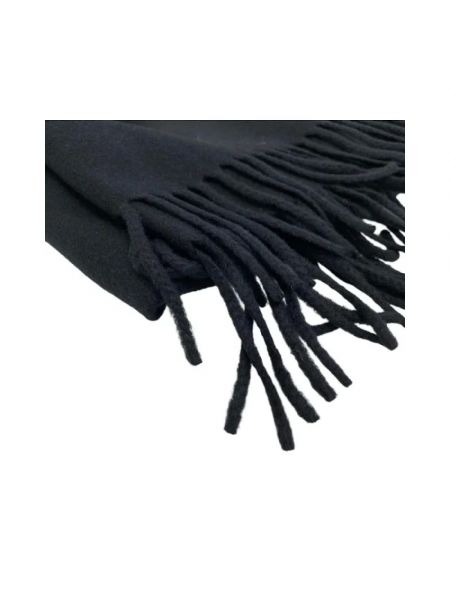Bufanda de cachemir con estampado de cachemira Hermès Vintage negro