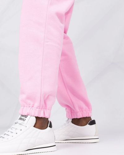 Spodnie sportowe z nadrukiem Msgm różowe
