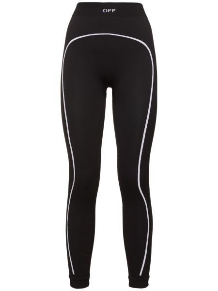 Leggings din nailon Off-white negru