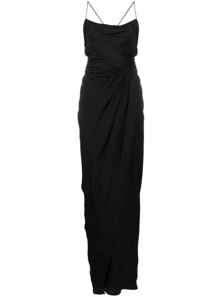 Hedvábné večerní šaty bez rukávů Gauge81 - černá